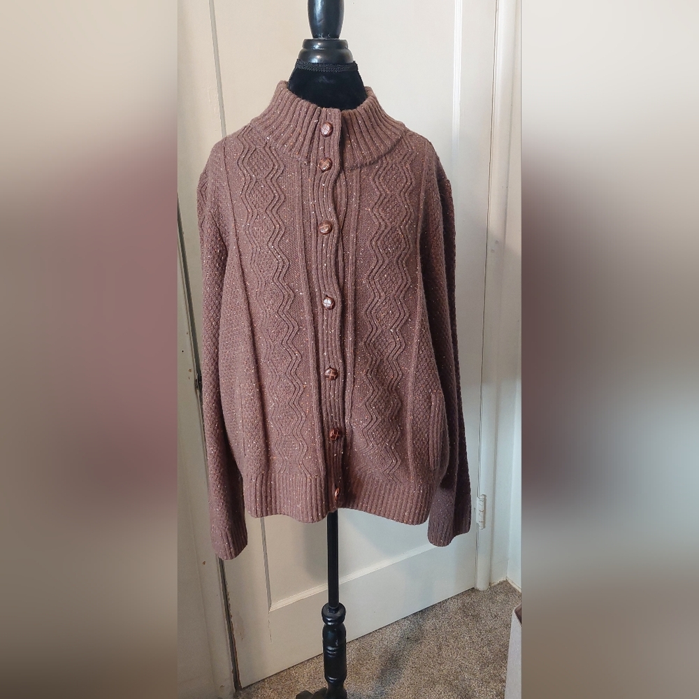 Duluth Trading Co Brown Button-Up Cardigan